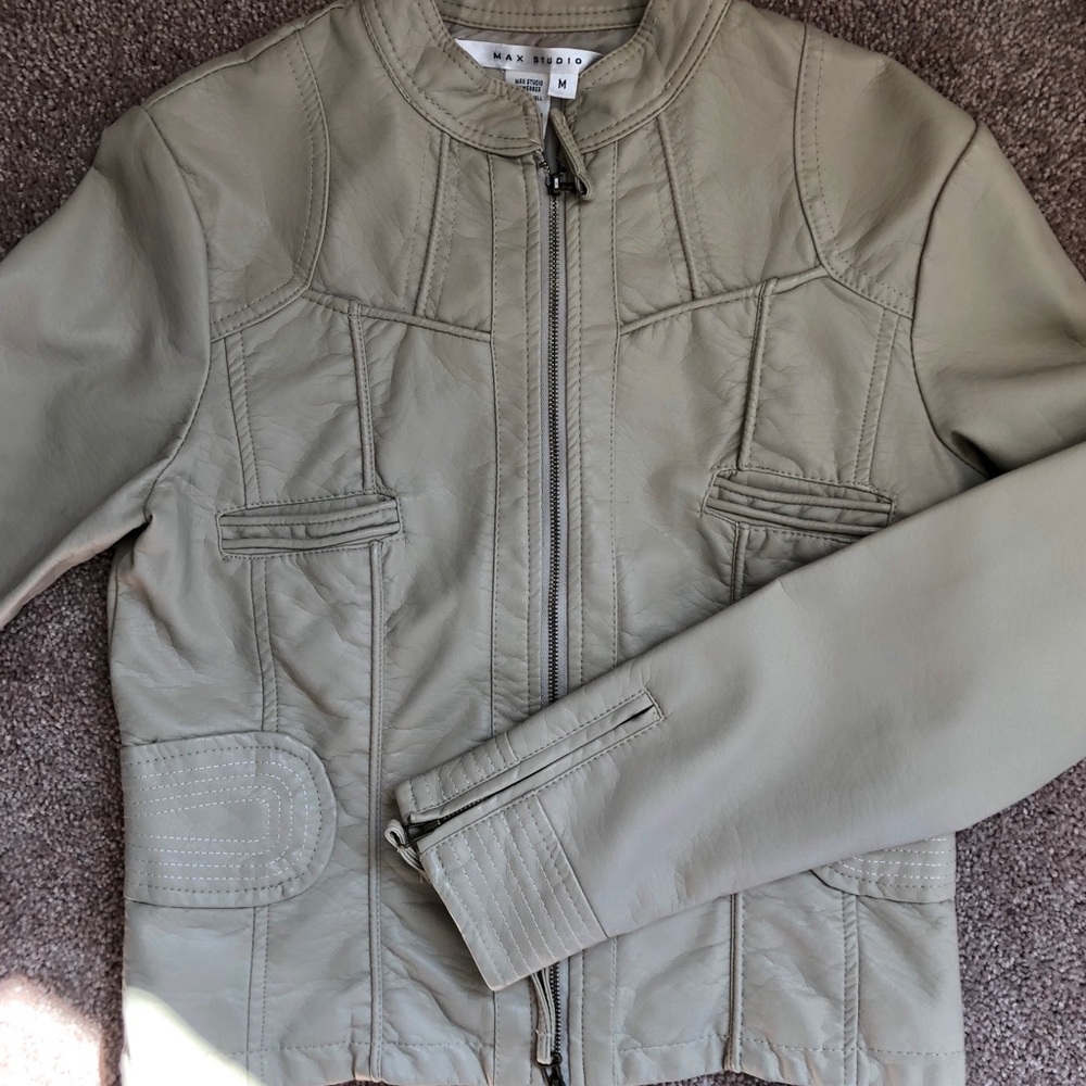 MAX STUDIO VEGAN LEATHER MOTO JACKET - Picture 6 of 8